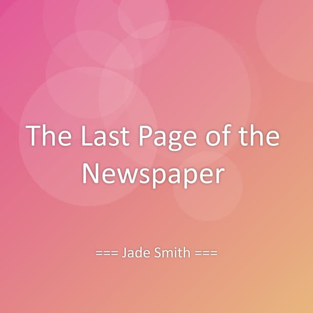 The Last Page of the Newspaper