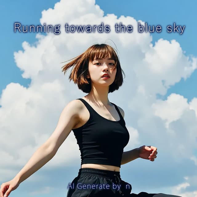 Running towards the blue sky