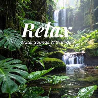 Tropical Waterfall Sounds & Forest Birds Chirping, Relax, Sleep, Study & Focus