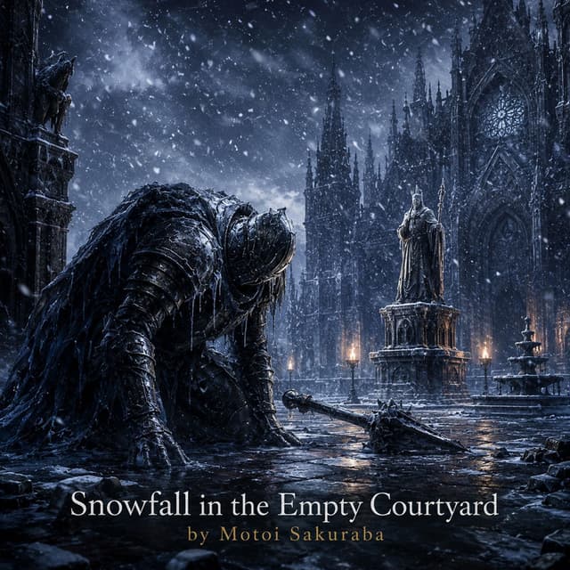 Snowfall in the Empty Courtyard