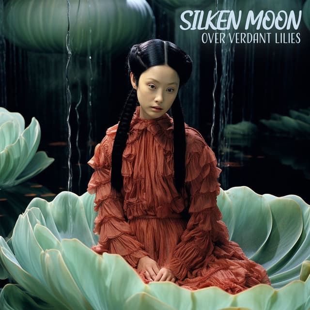 Silken Moon Over Verdant Lilies