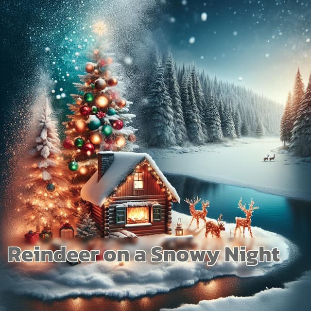 Reindeer on a Snowy Night
