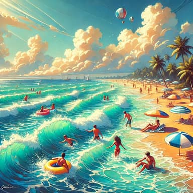 Beach Wave Euphoria: Summer Splashing