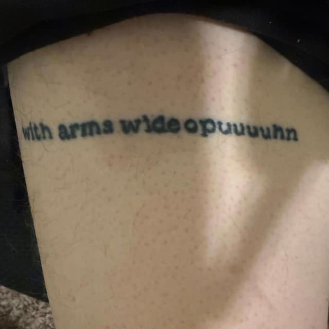 with arms wide open