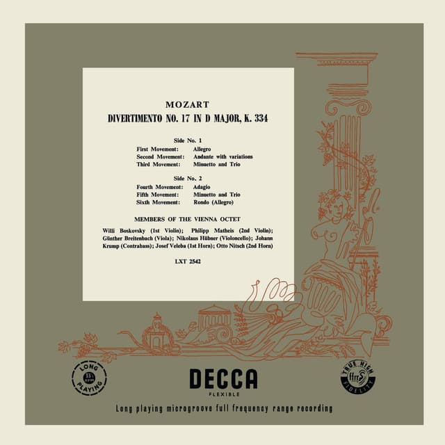 Mozart: Divertimento in D Major, K. 334; Divertimento in F Major, K. 247 (Vienna Octet — Complete Decca Recordings Vol. 3)