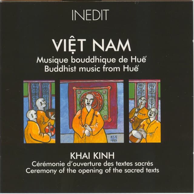 Viêt nam. musique bouddhique de huê. buddhist music from huê. khai kinh. cérémonie d'ouverture des textes sacrés. ceremony of the