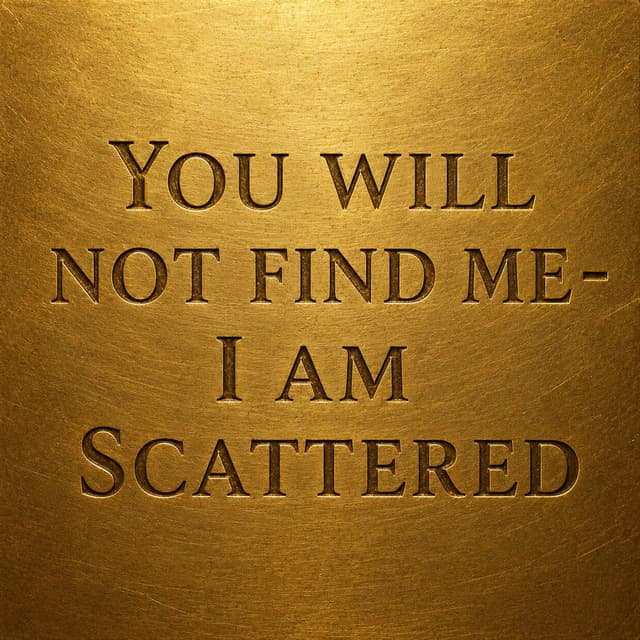 You Will Not Finf Me - I Am Scattered