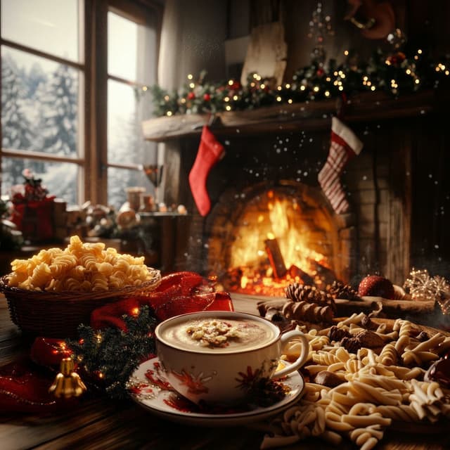Enigmatic Winter Serenity: Cozy Fireside Nocturne